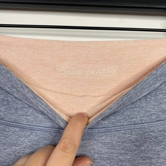 OUTDOOR VOICES springs 7/8 tri-color blue pink activewear leggings M - Picture 4 of 6